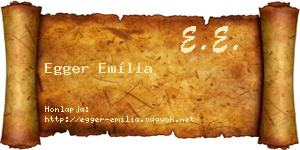 Egger Emília névjegykártya